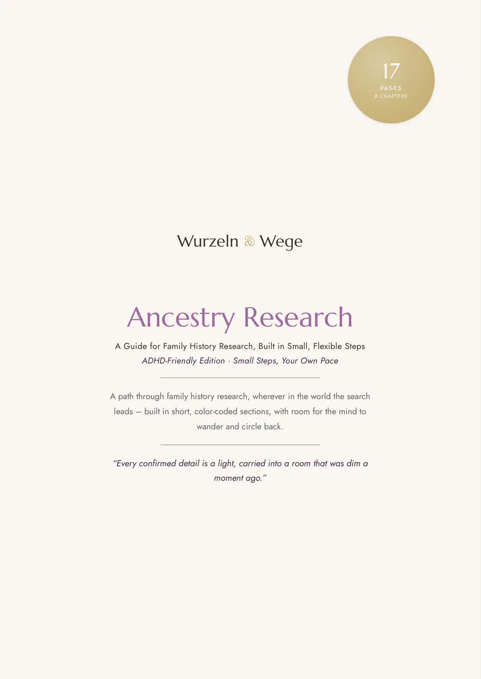 Cover of the ADHD-Friendly Genealogy Workbook